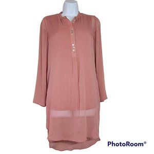 Soft Surroundings Women's Small Blush Pink Long Tunic Top / Dress EUC